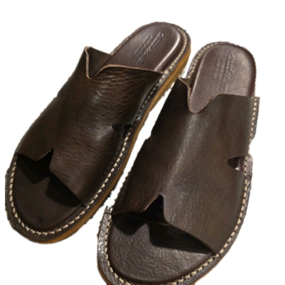 NICE Astorflex Haichflex Brown Leather Sandals Size 44 Made In Italy Vera Pelle‎